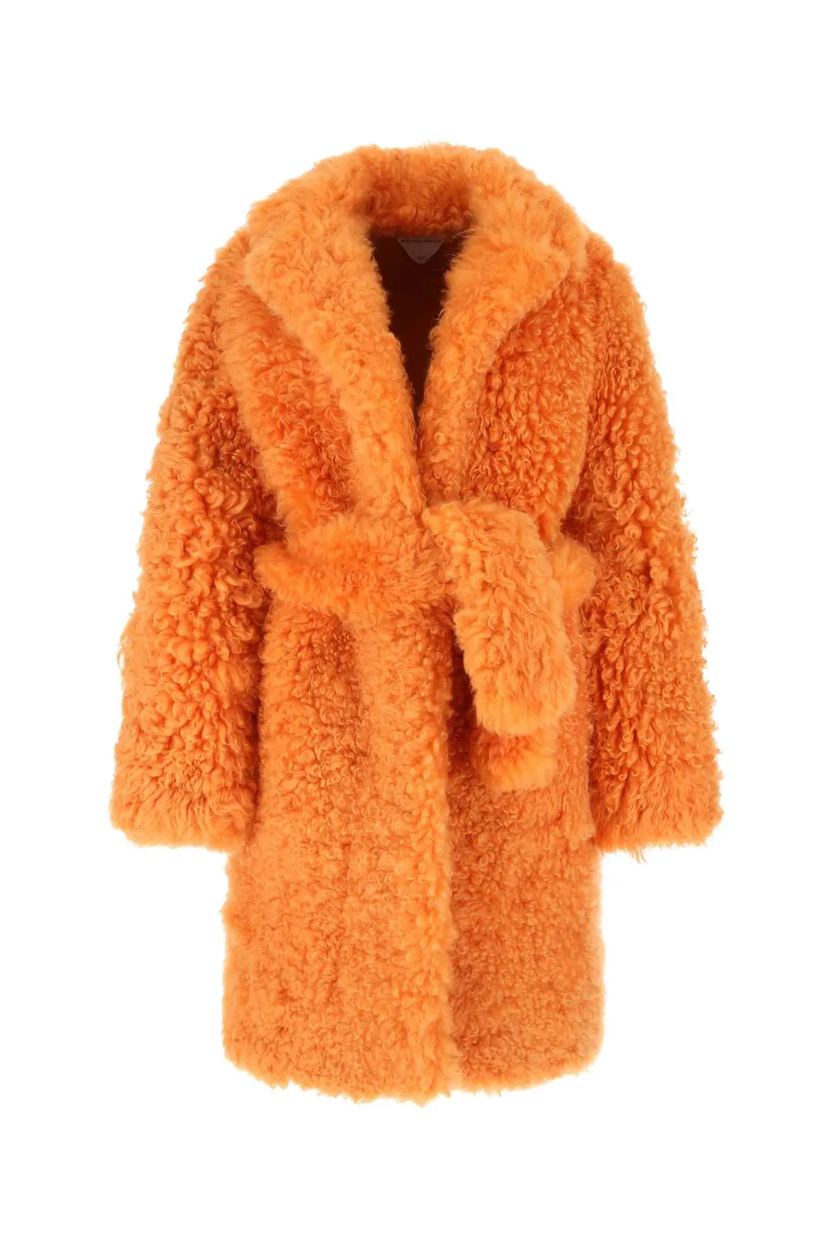 Bottega Veneta Fluffy Belted Waist Shearling Coat