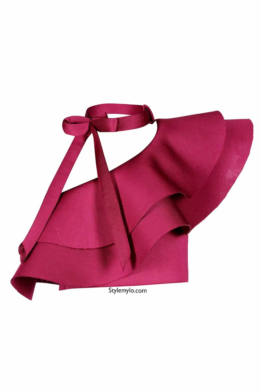 Bow Knot Ruffle Crop Top With Bow Skirt