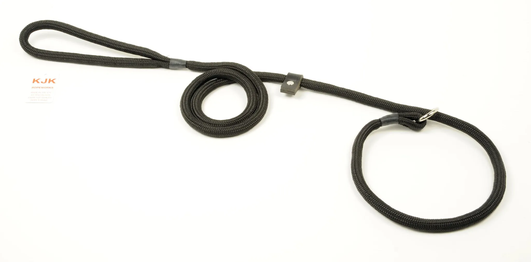 Braided Gundog Slip Lead with LEATHER stopper