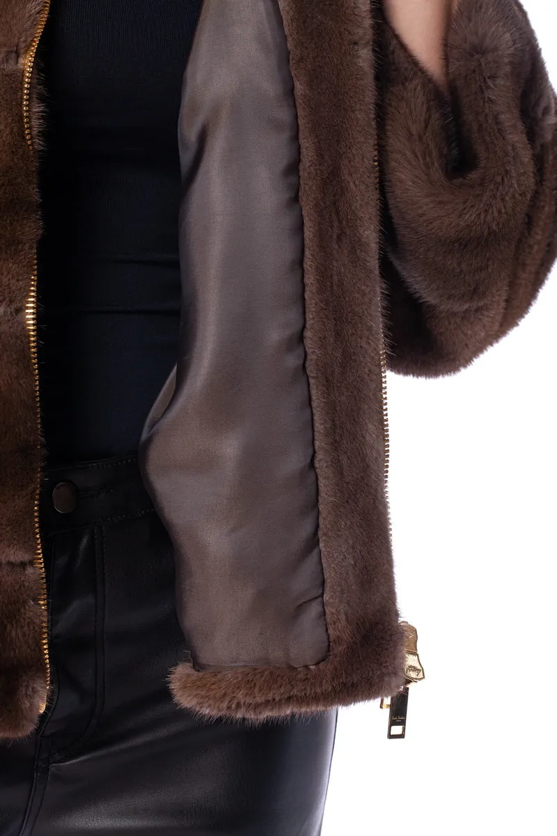 Brown Mink Fur Jacket