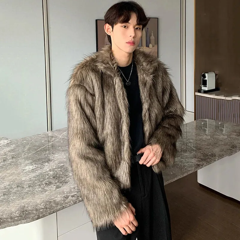 Brown Thickened Fake Fur Jacket