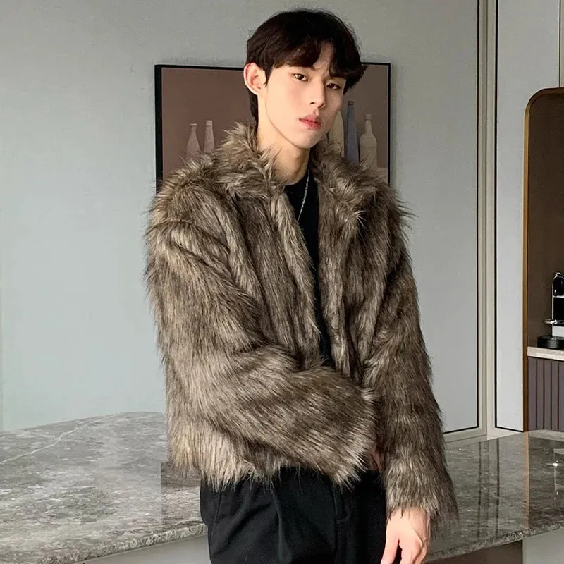 Brown Thickened Fake Fur Jacket