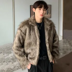 Brown Thickened Fake Fur Jacket