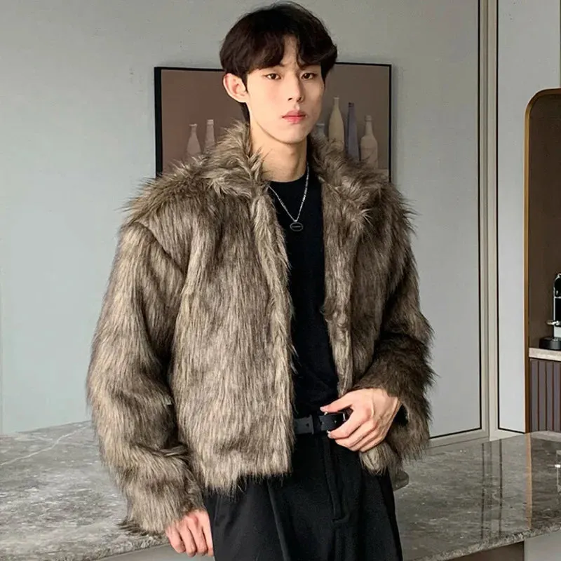 Brown Thickened Fake Fur Jacket