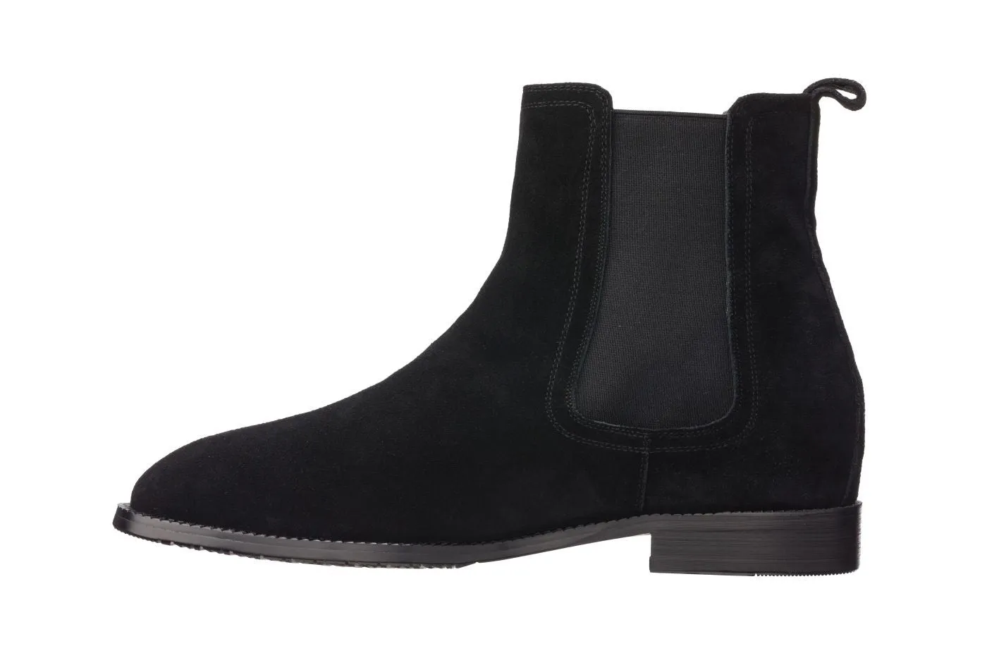 CALTO - K33090 - 2.9 Inches Taller (Black) - Suede Chelsea Boot