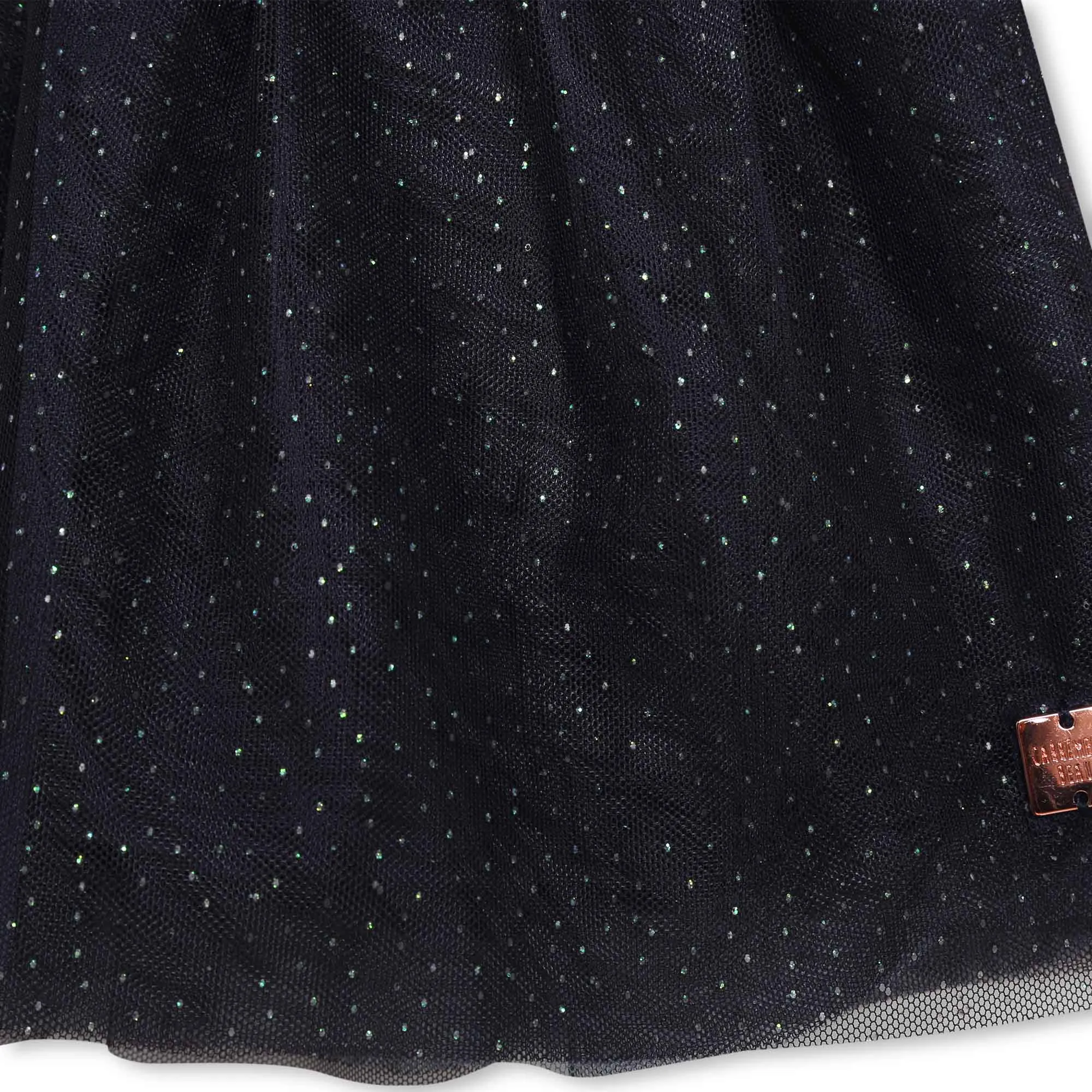 Carrement Beau Navy Knit Tulle Dress