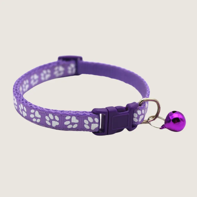 Charming Paw Print Safety Pet Collars