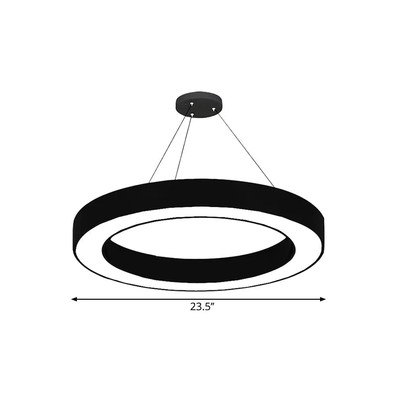 Circular LED Pendant Light in Black