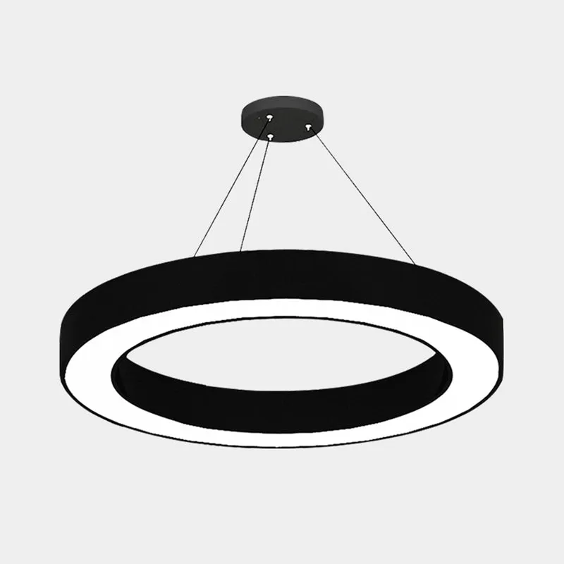 Circular LED Pendant Light in Black