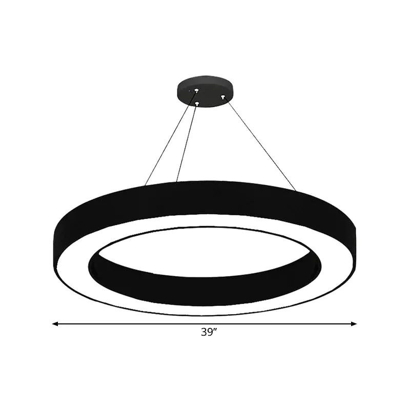 Circular LED Pendant Light in Black