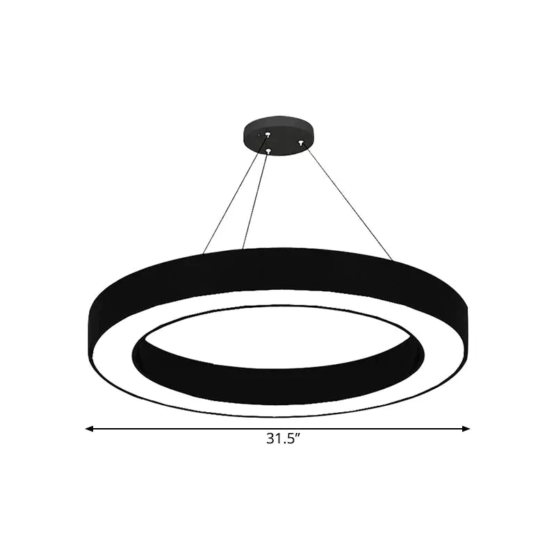 Circular LED Pendant Light in Black