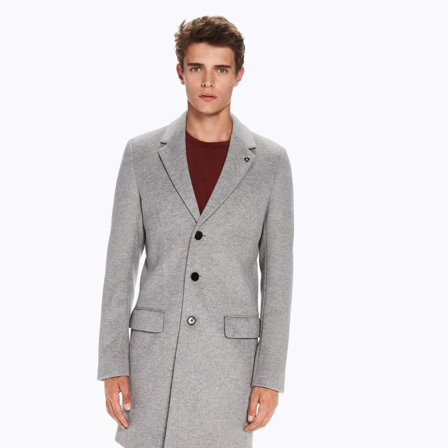 Classic 3-Button Coat (Grey)