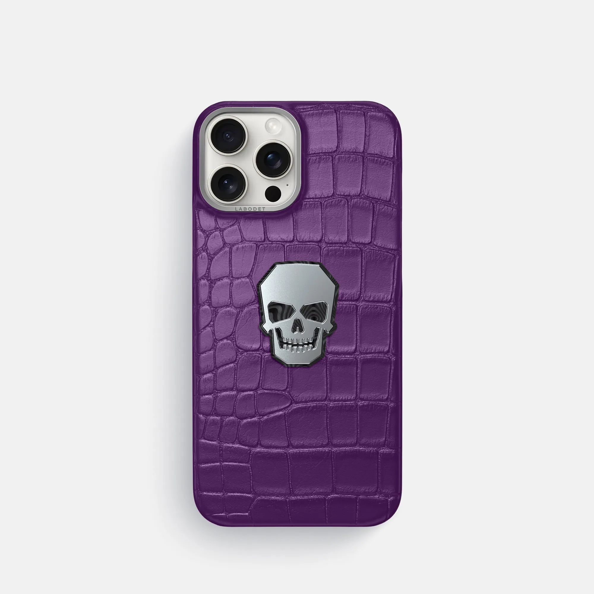 Classic Case With Titanium Skull For iPhone 16 Pro In Alligator