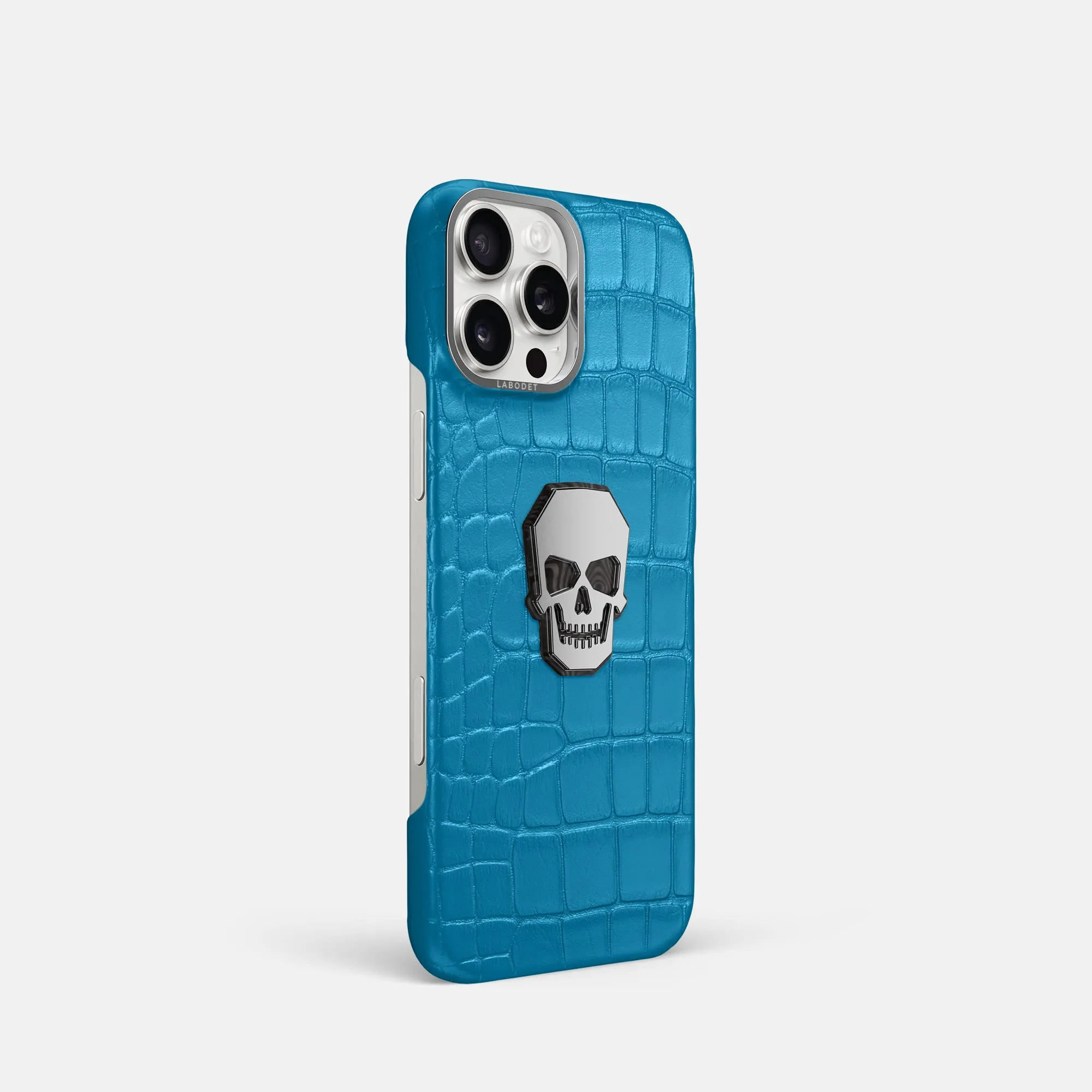 Classic Case With Titanium Skull For iPhone 16 Pro In Alligator