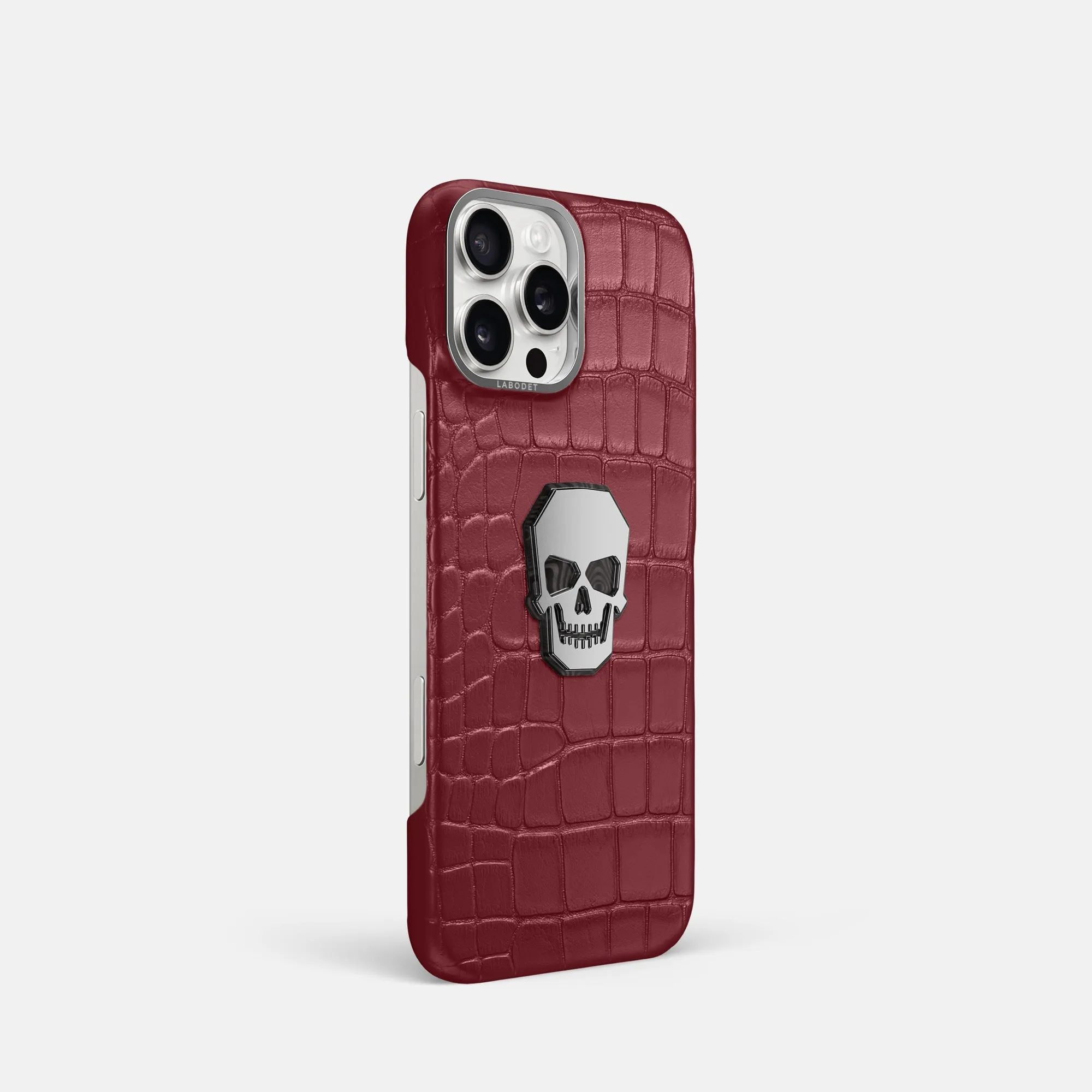 Classic Case With Titanium Skull For iPhone 16 Pro In Alligator