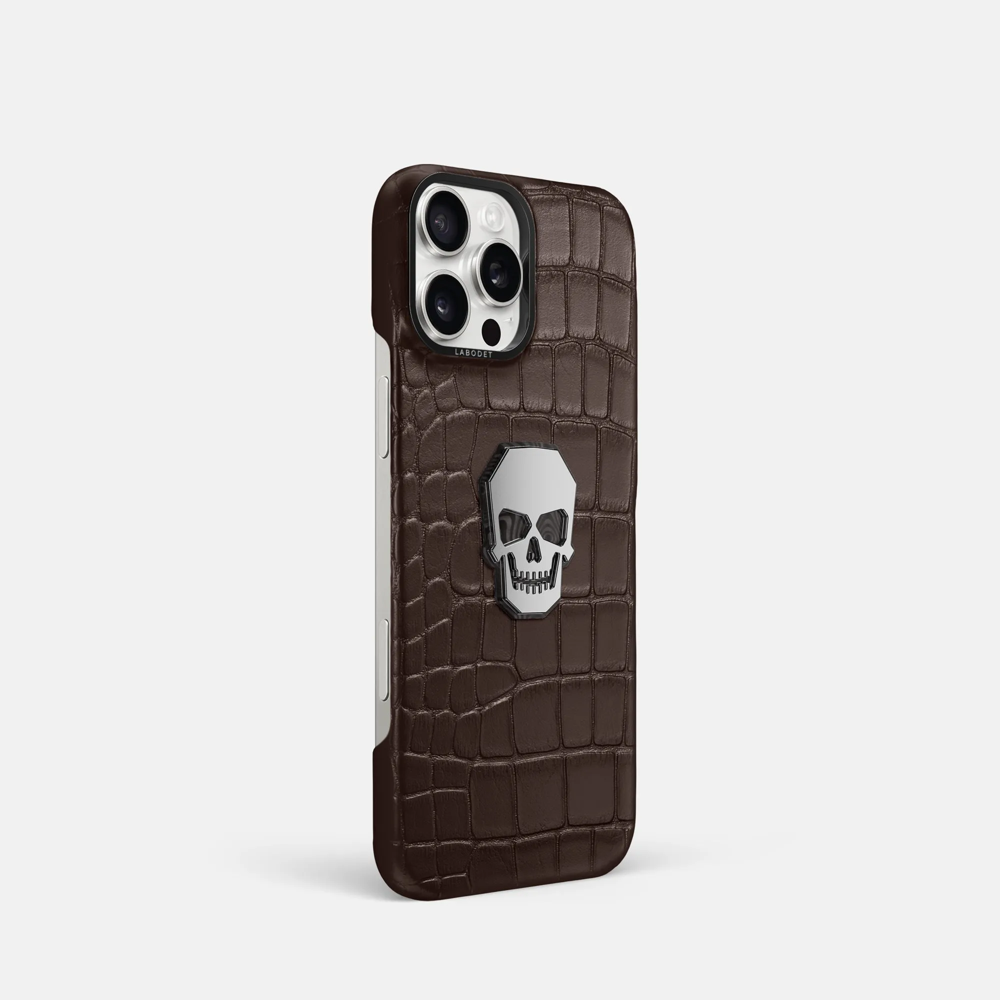 Classic Case With Titanium Skull For iPhone 16 Pro In Alligator