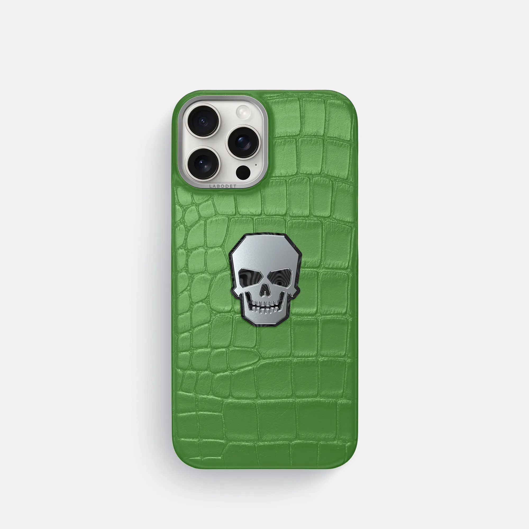 Classic Case With Titanium Skull For iPhone 16 Pro In Alligator