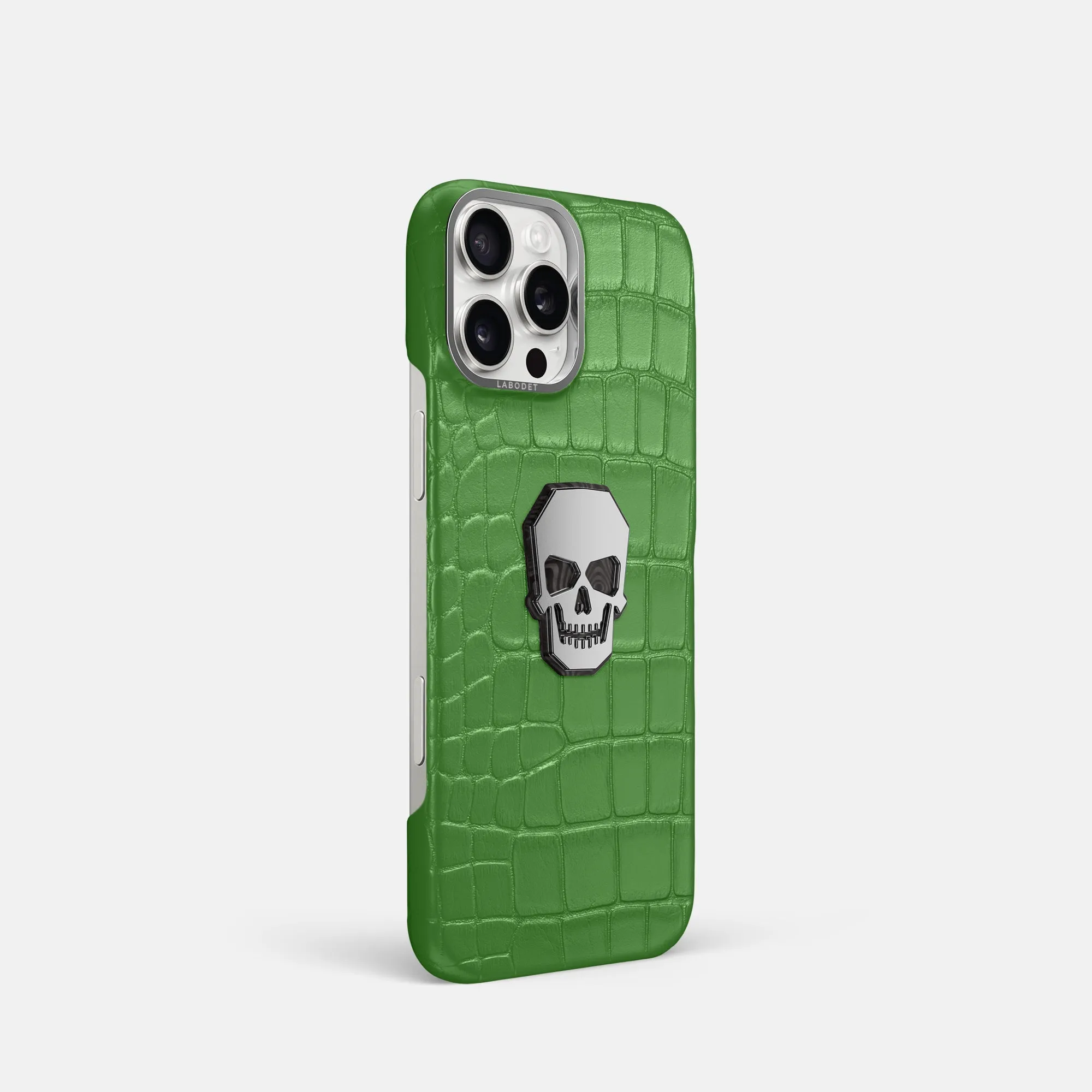 Classic Case With Titanium Skull For iPhone 16 Pro In Alligator