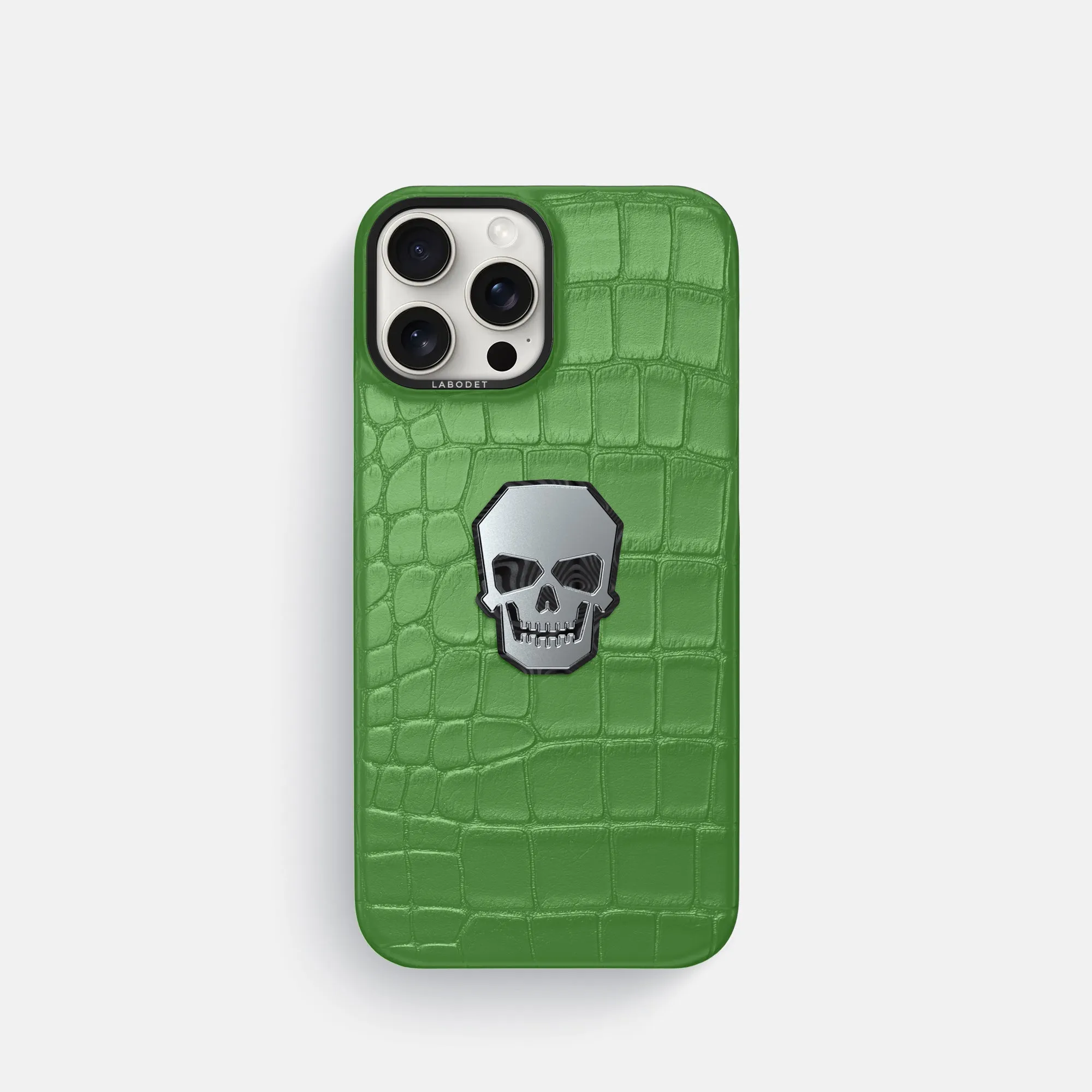 Classic Case With Titanium Skull For iPhone 16 Pro In Alligator