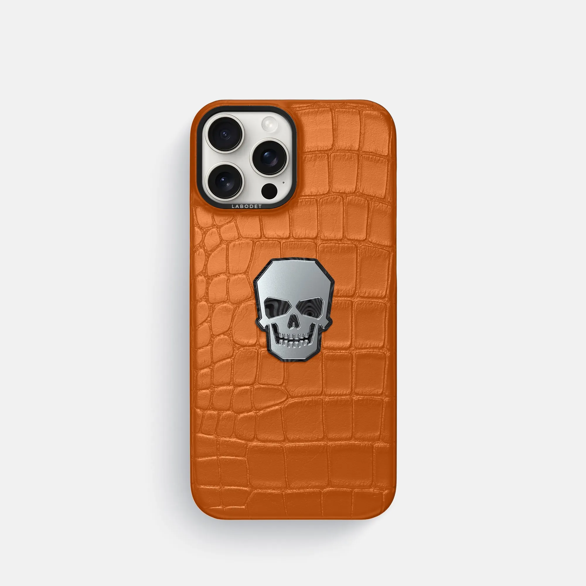 Classic Case With Titanium Skull For iPhone 16 Pro In Alligator