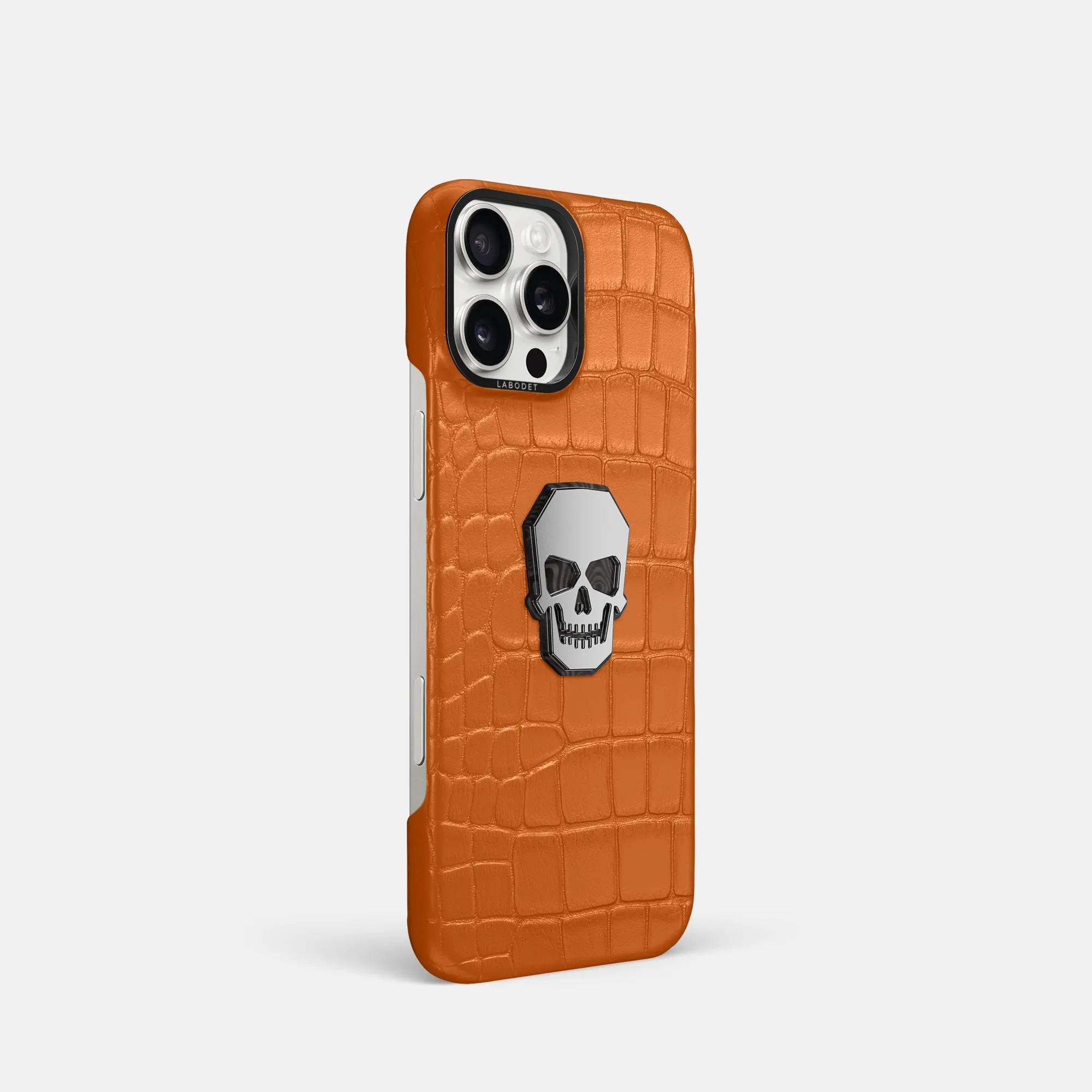 Classic Case With Titanium Skull For iPhone 16 Pro In Alligator