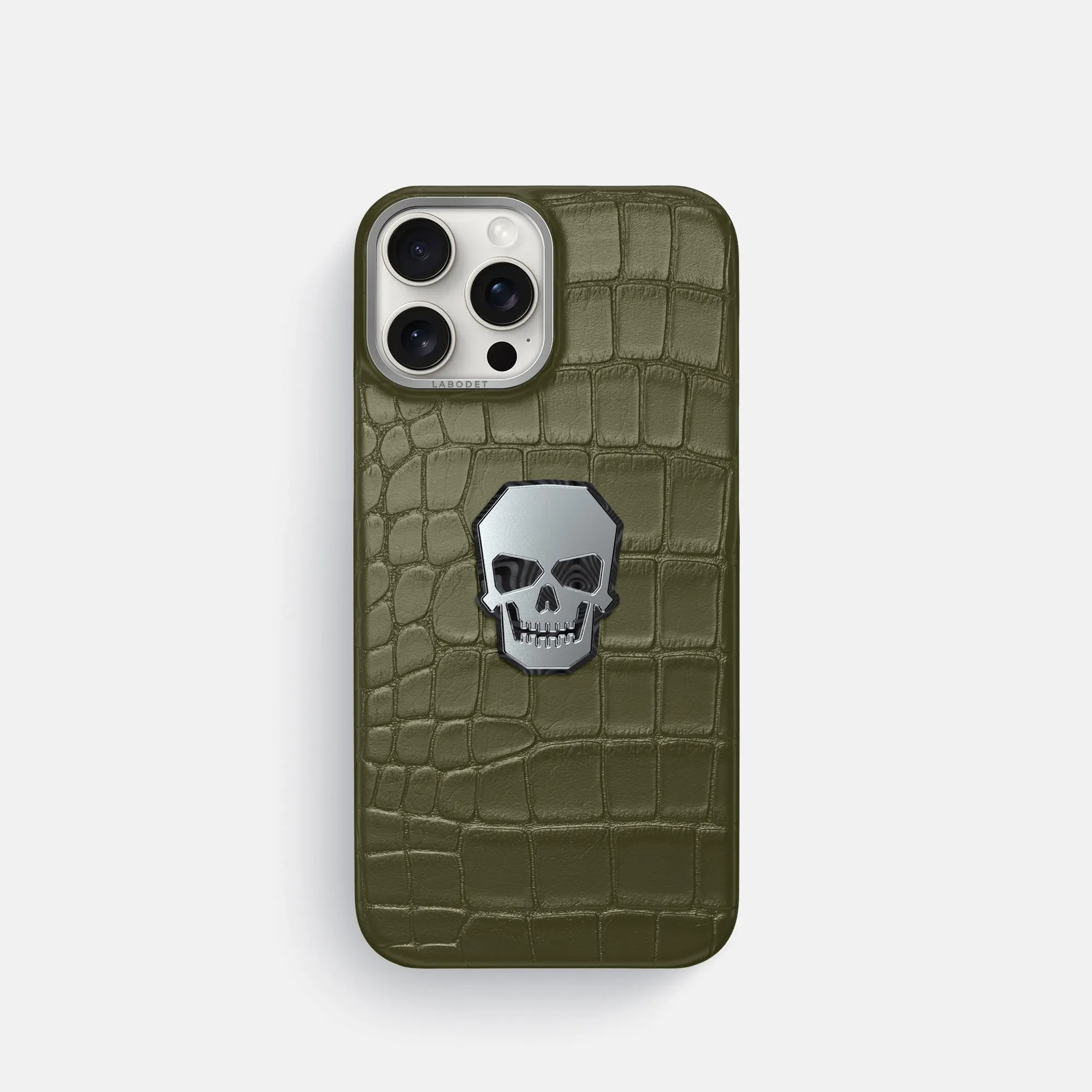 Classic Case With Titanium Skull For iPhone 16 Pro In Alligator