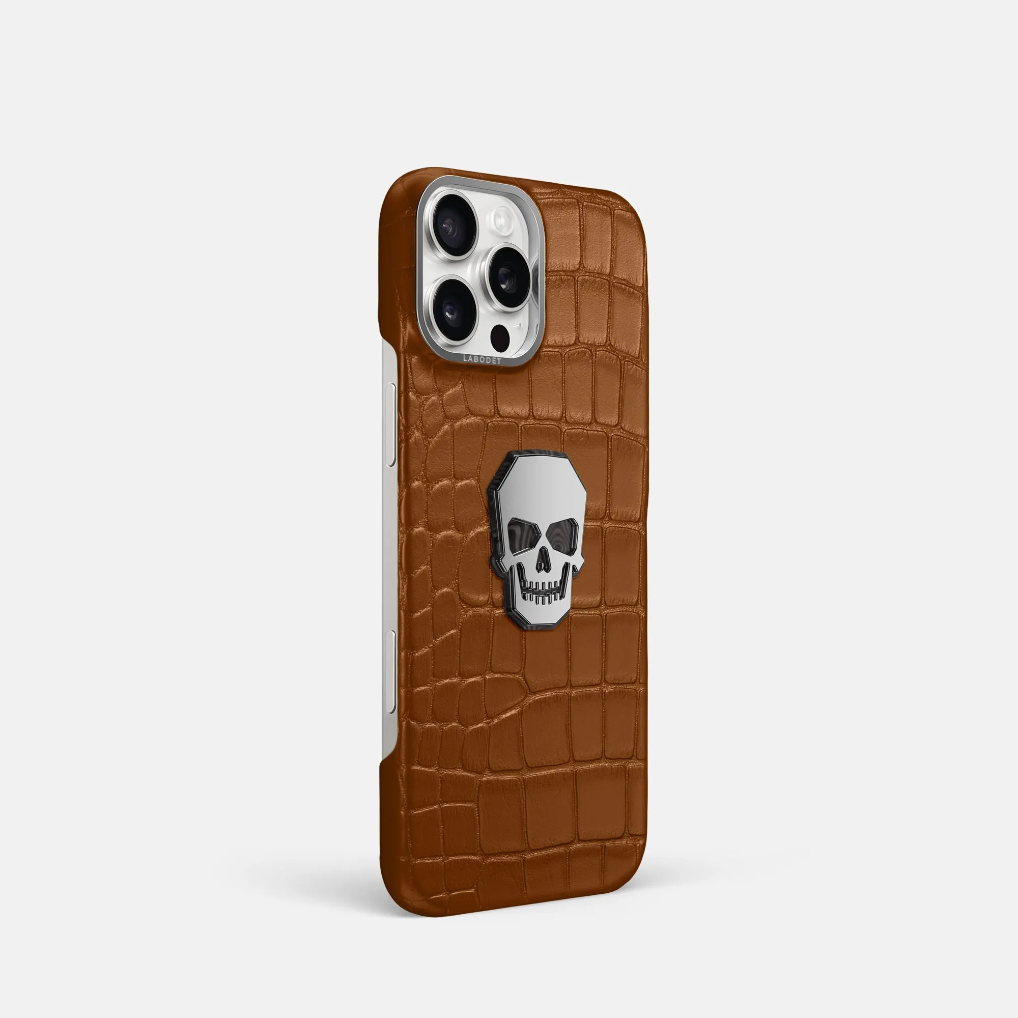 Classic Case With Titanium Skull For iPhone 16 Pro In Alligator