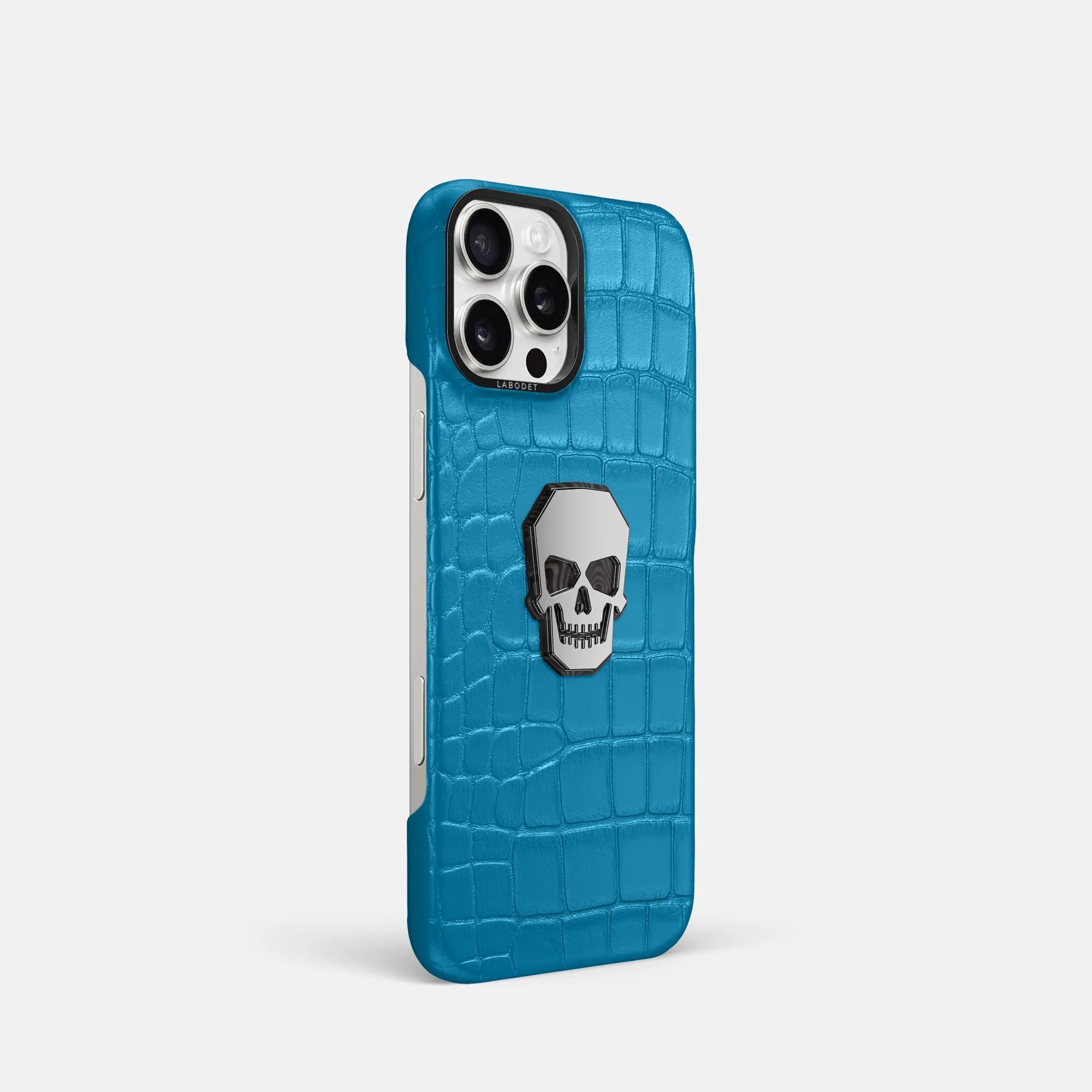 Classic Case With Titanium Skull For iPhone 16 Pro In Alligator