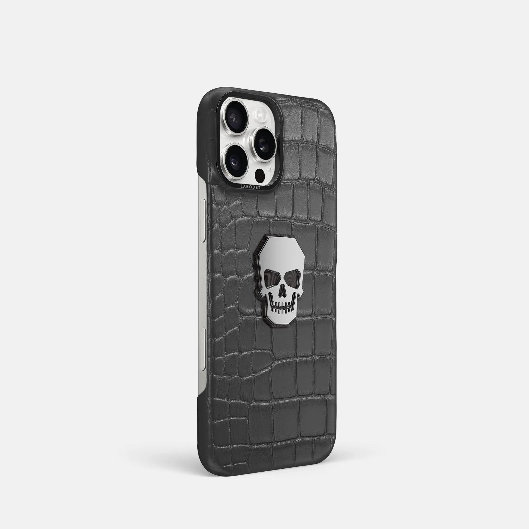 Classic Case With Titanium Skull For iPhone 16 Pro In Alligator