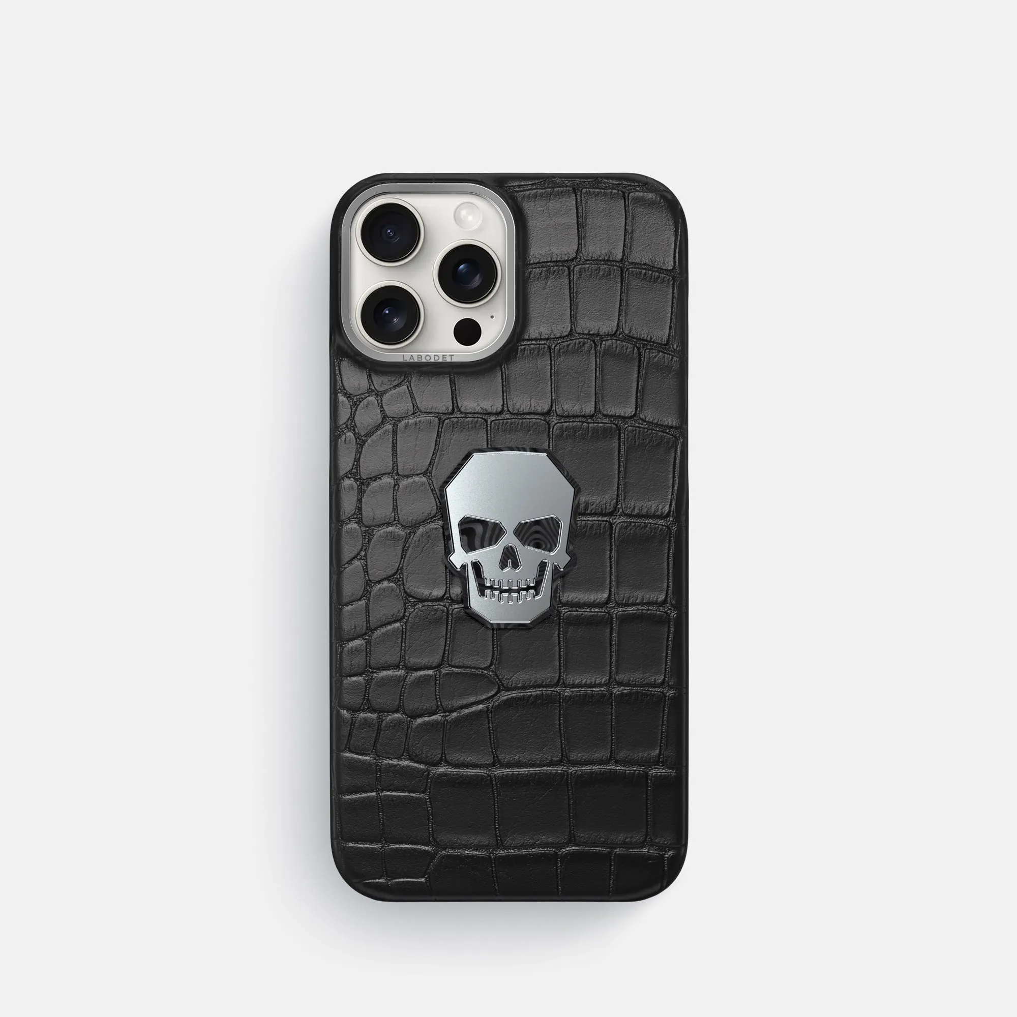 Classic Case With Titanium Skull For iPhone 16 Pro In Alligator