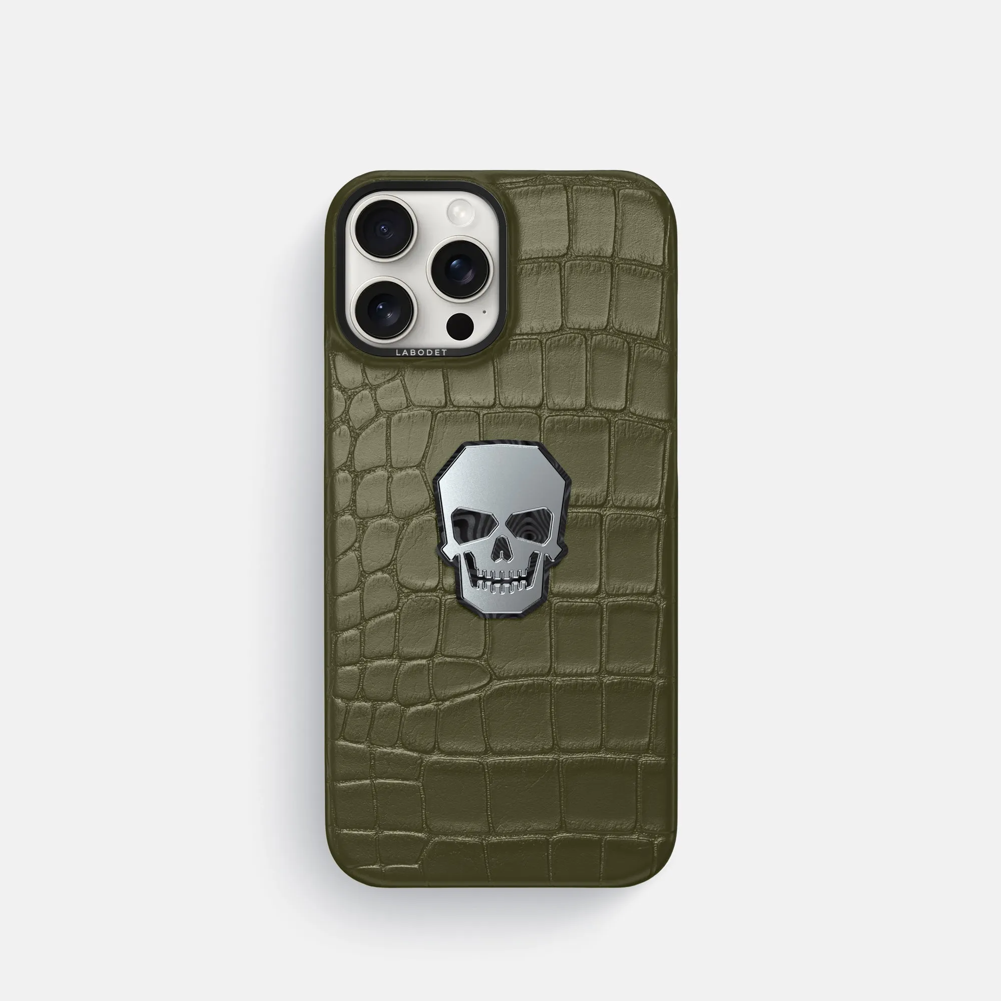 Classic Case With Titanium Skull For iPhone 16 Pro In Alligator