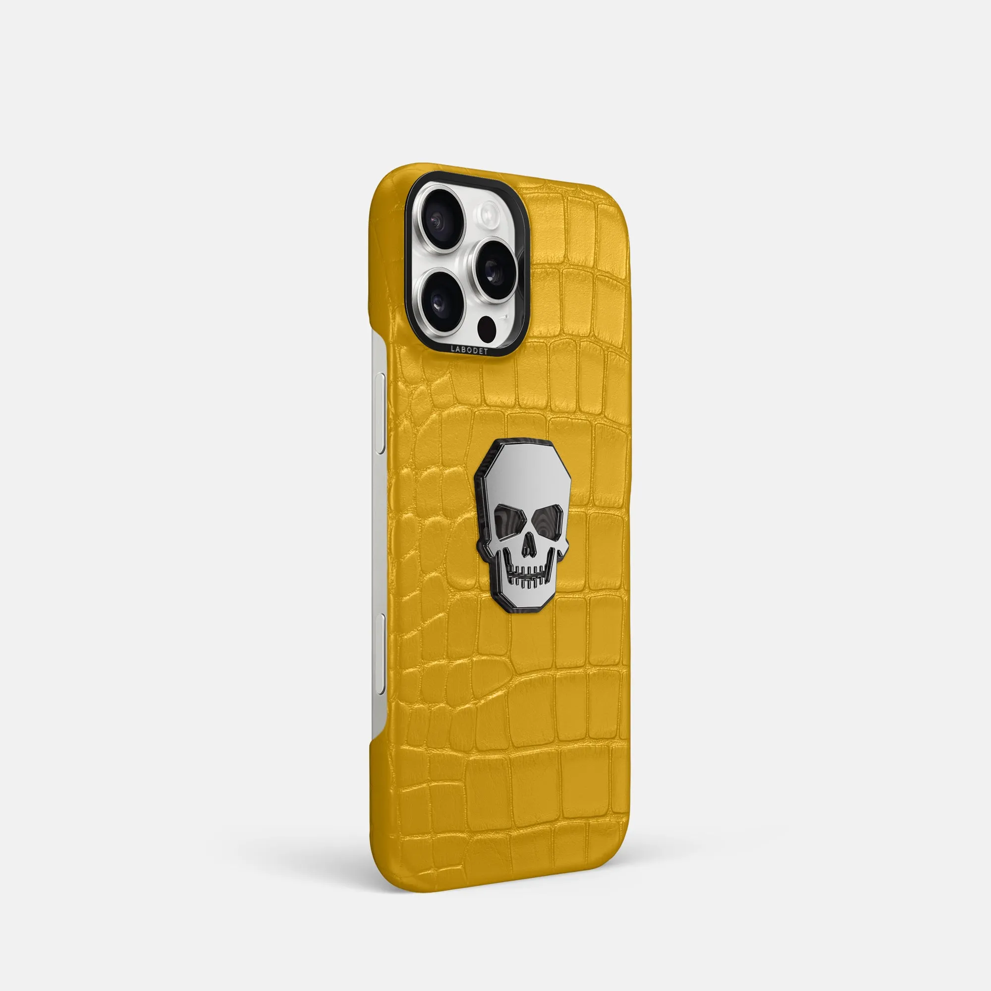 Classic Case With Titanium Skull For iPhone 16 Pro In Alligator