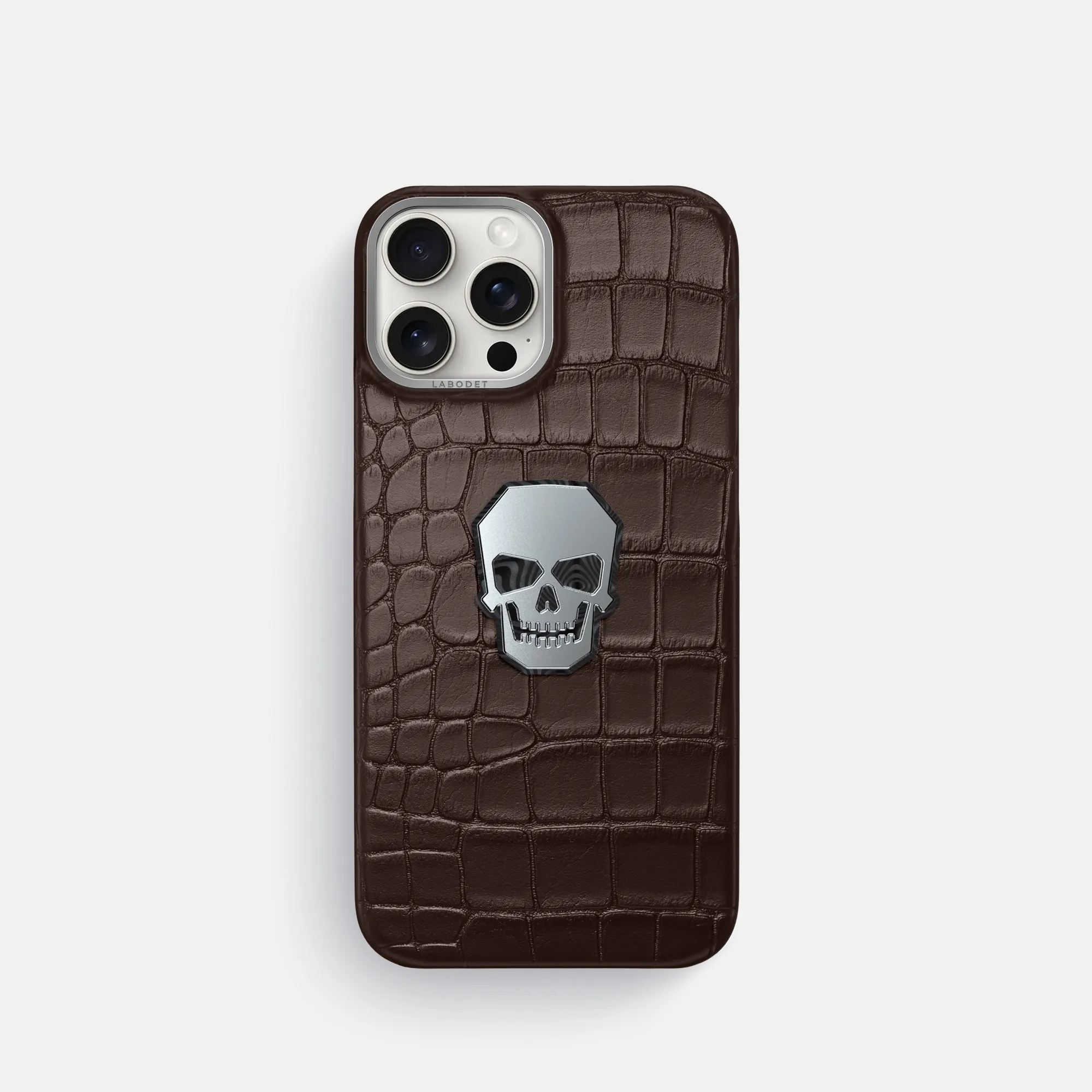 Classic Case With Titanium Skull For iPhone 16 Pro In Alligator