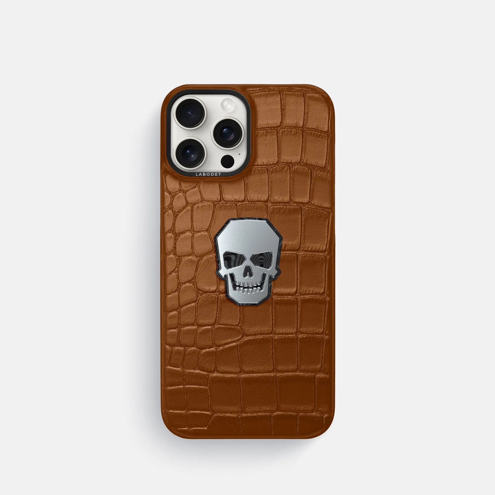 Classic Case With Titanium Skull For iPhone 16 Pro In Alligator