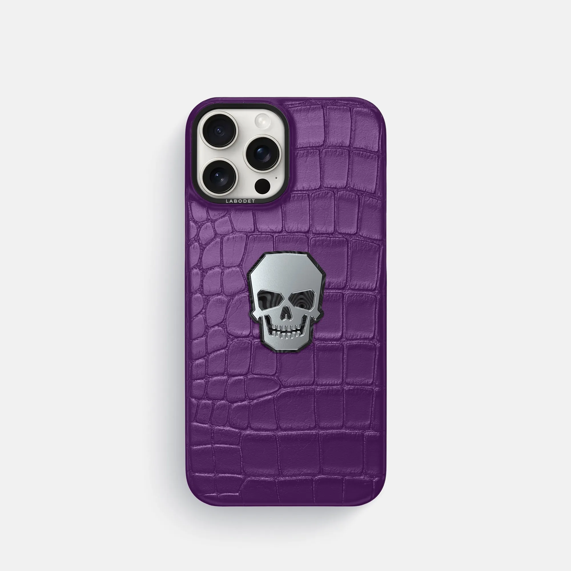 Classic Case With Titanium Skull For iPhone 16 Pro In Alligator