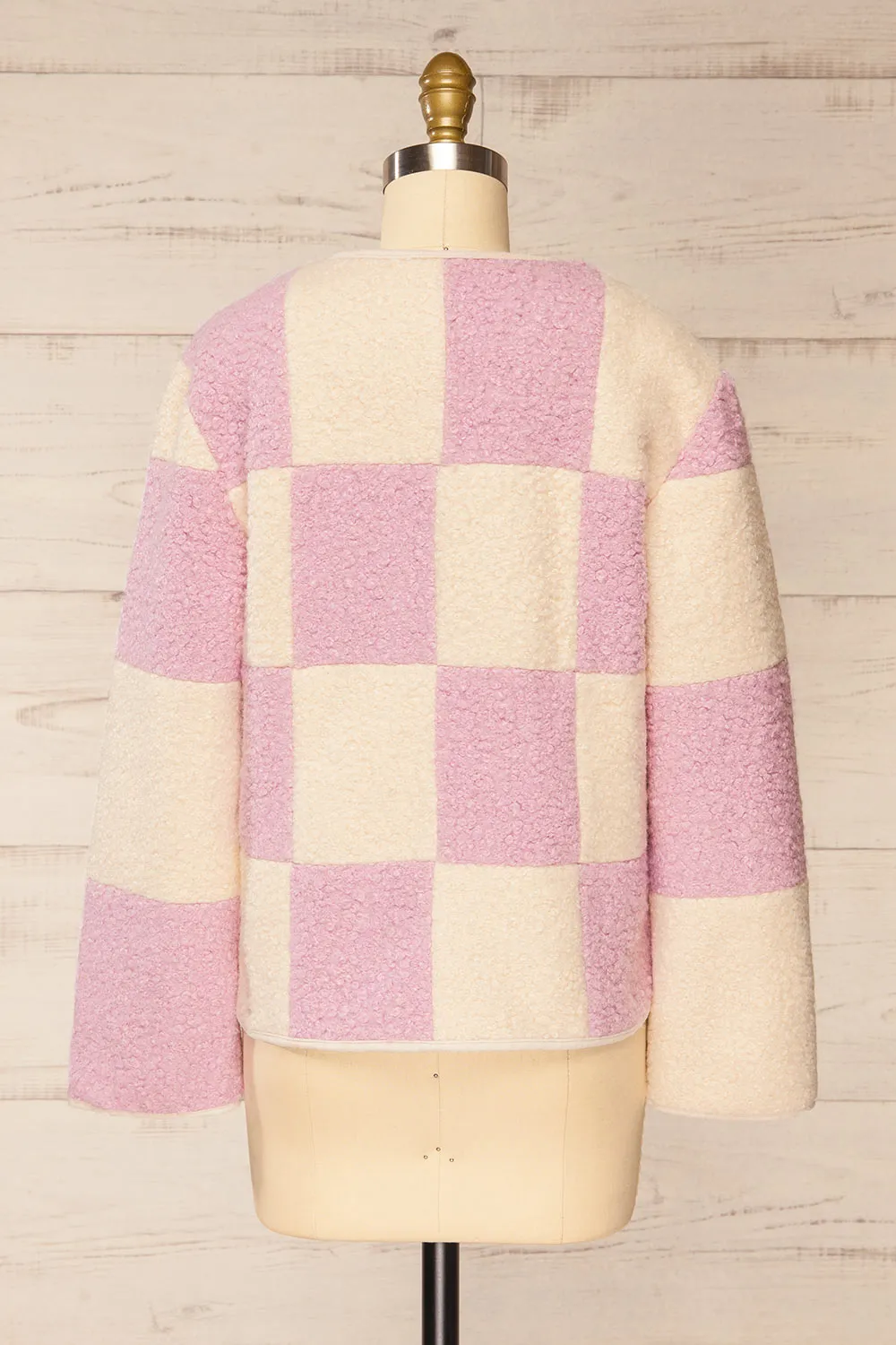 Clervie | Knit Square Patterned Coat