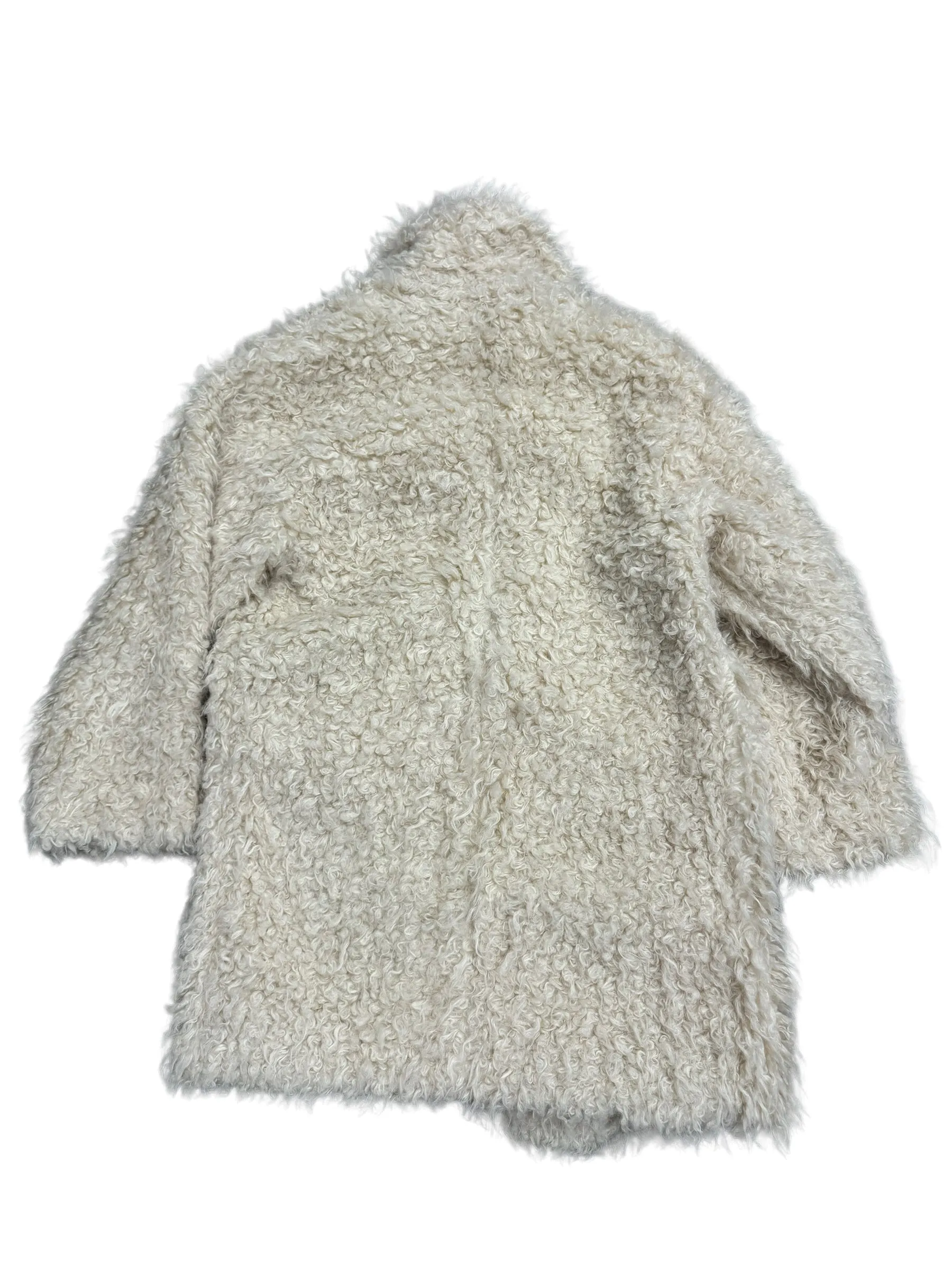 Coat Faux Fur & Sherpa By Cmb In Cream, Size: Xs