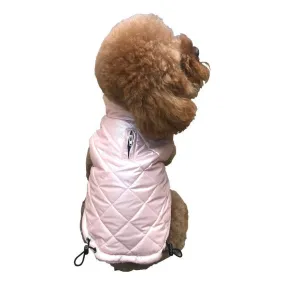 Coco Puffer Dog Coat With Diamond Quilting Pearl Pink Large