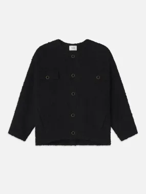 Cocoon Short Coat -- Black Multi