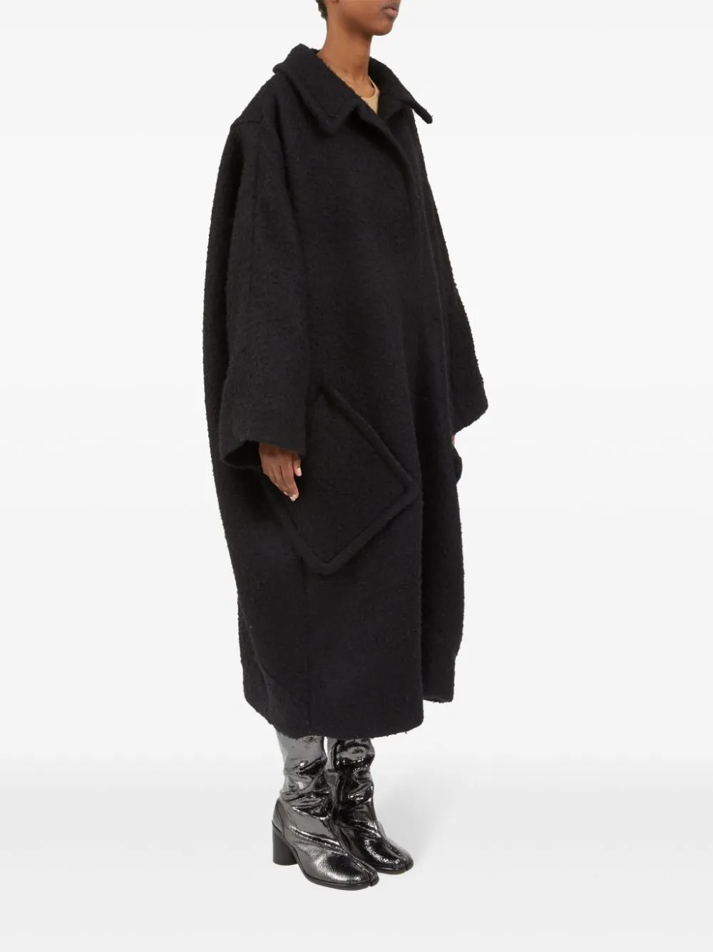 Cocoon Wool Coat - Black