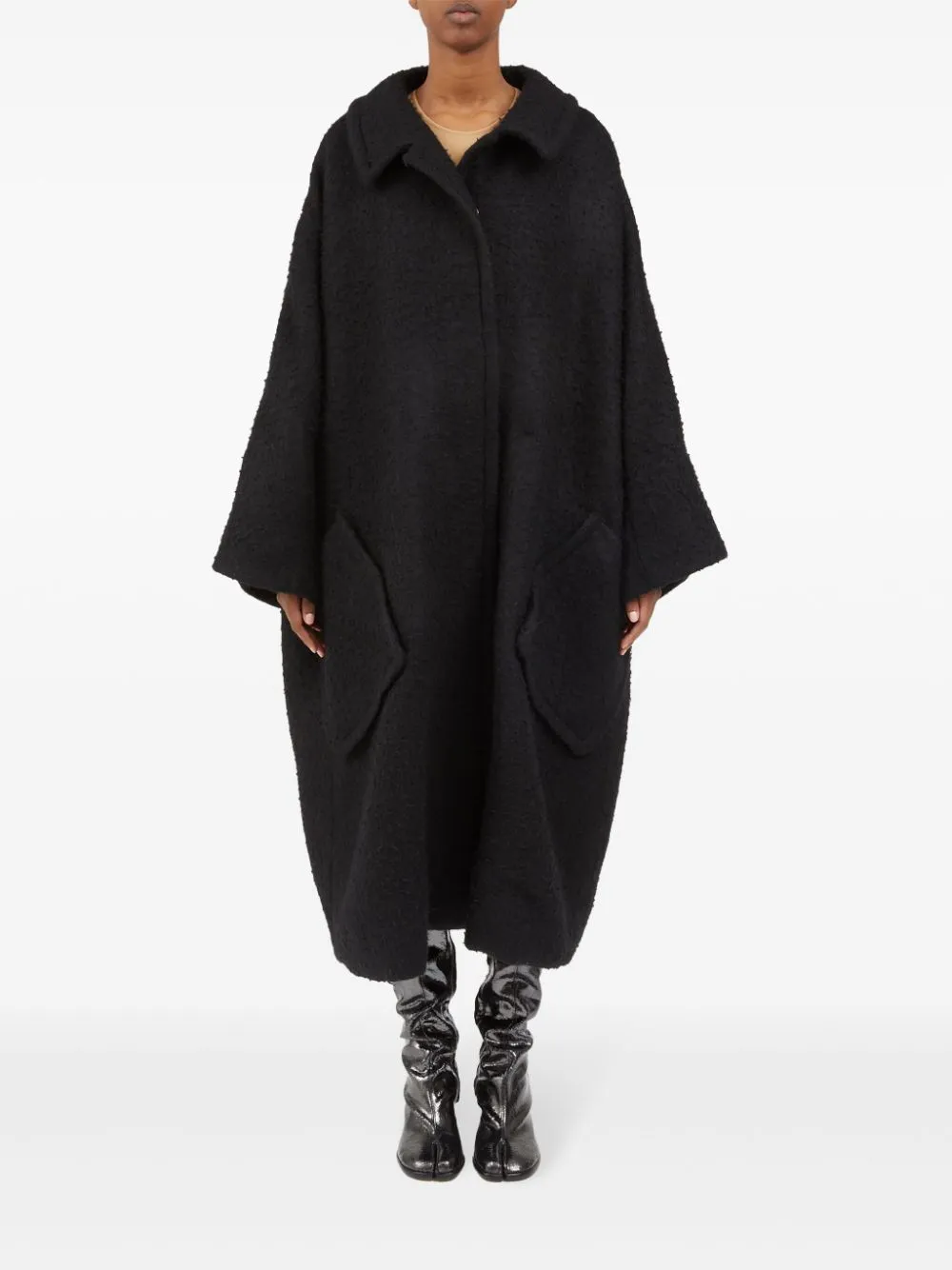 Cocoon Wool Coat - Black