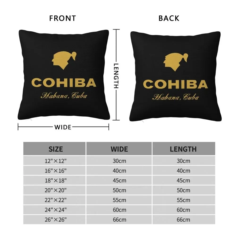 Cohiba Habana Cuba Cigar Style Pillowcases Black Poliester