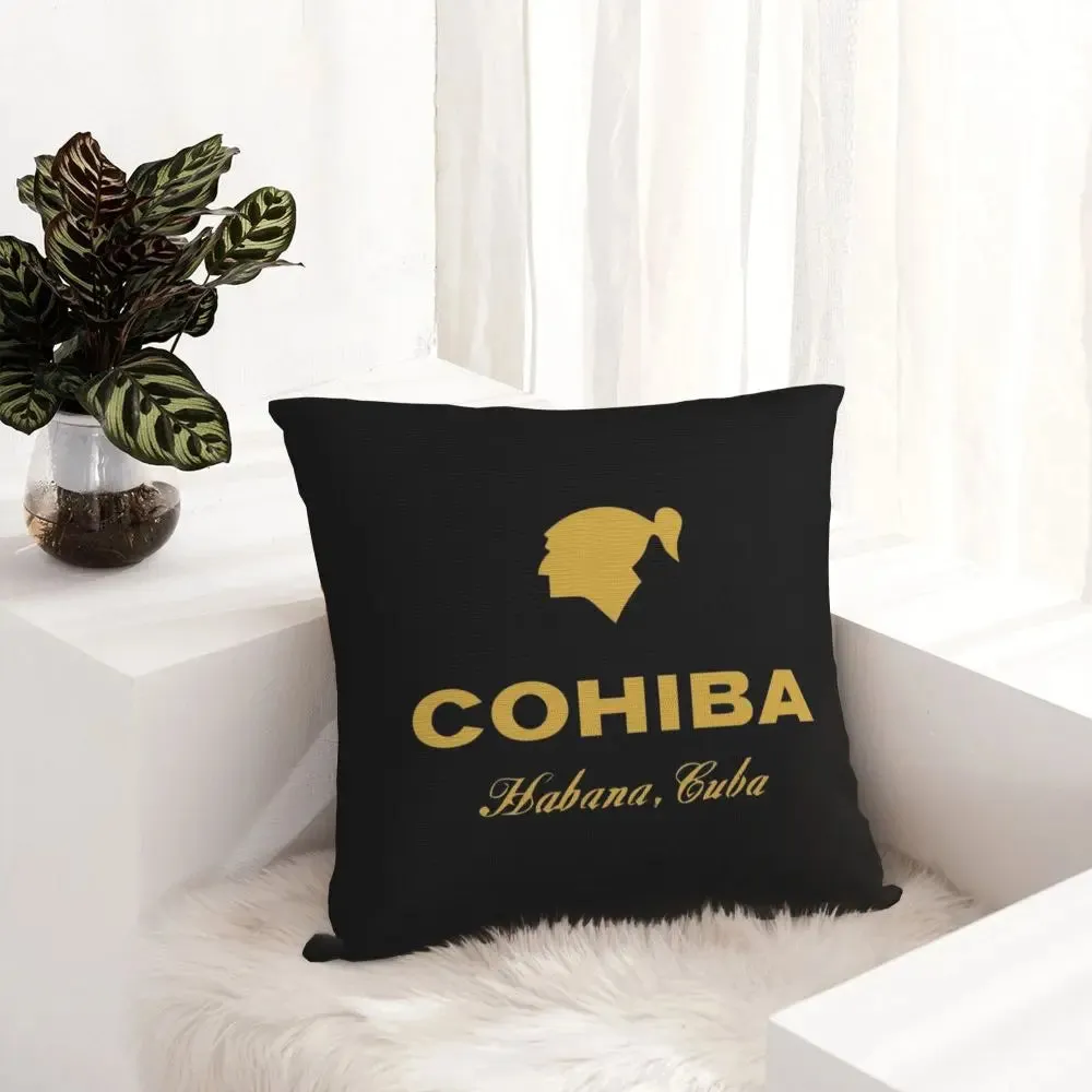 Cohiba Habana Cuba Cigar Style Pillowcases Black Poliester