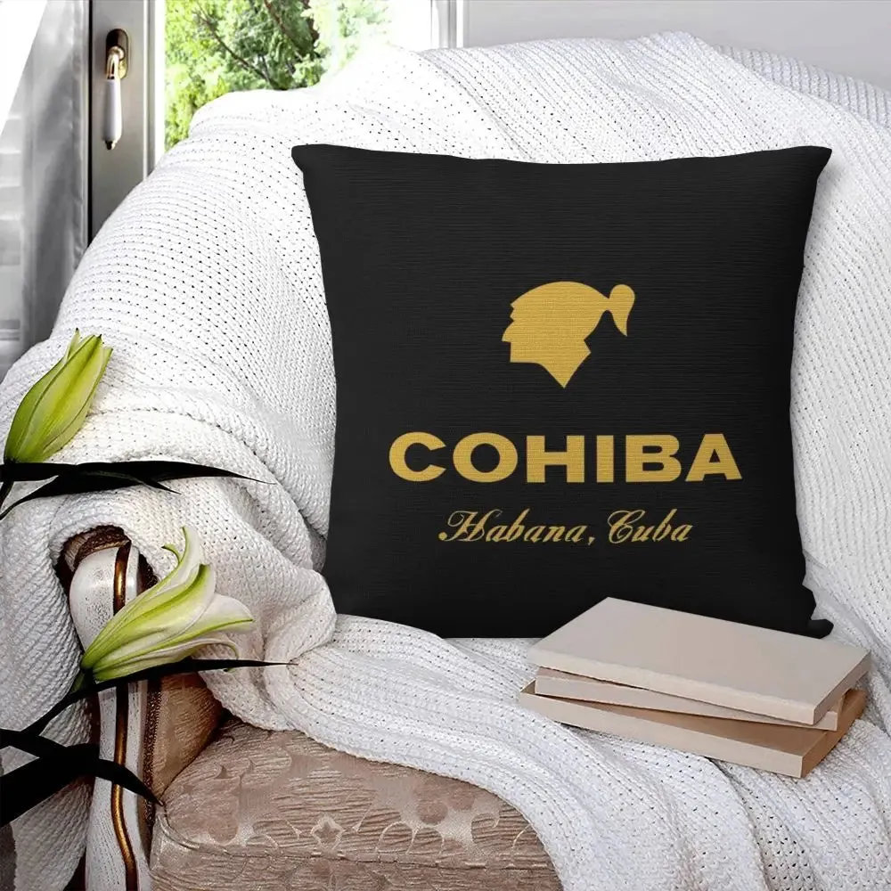 Cohiba Habana Cuba Cigar Style Pillowcases Black Poliester