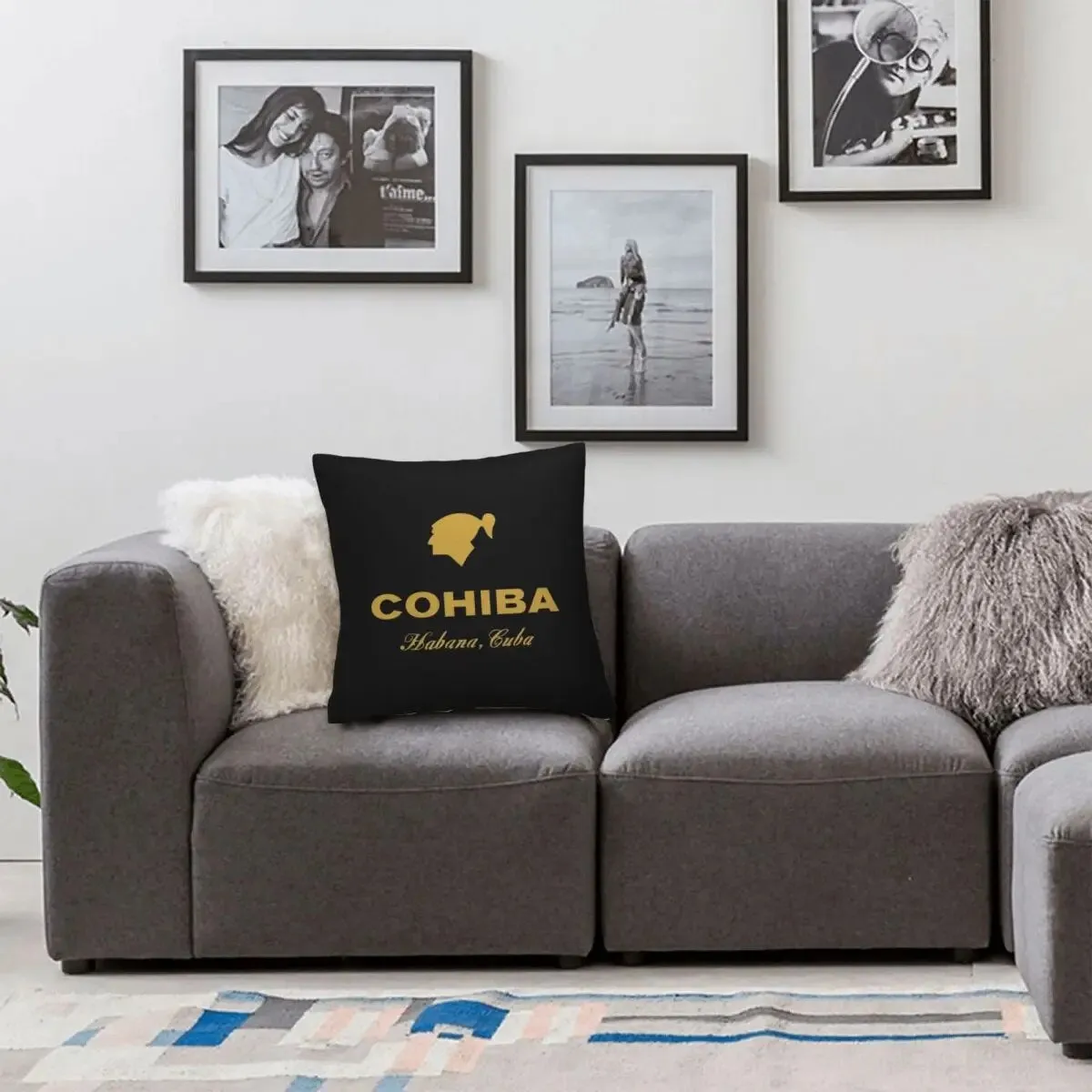 Cohiba Habana Cuba Cigar Style Pillowcases Black Poliester