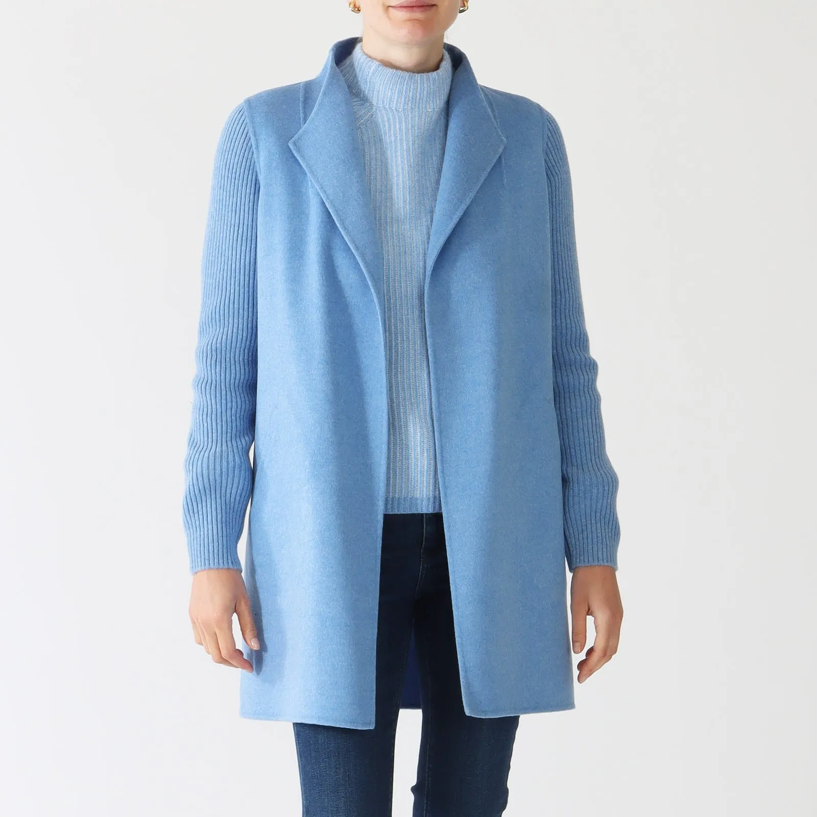 Como Wool & Cashmere Rib Sleeve Coat