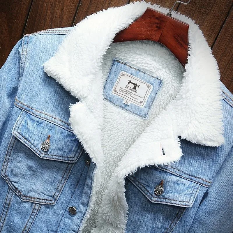 Cowboy Winter Warm Denim Jacket with Fleece