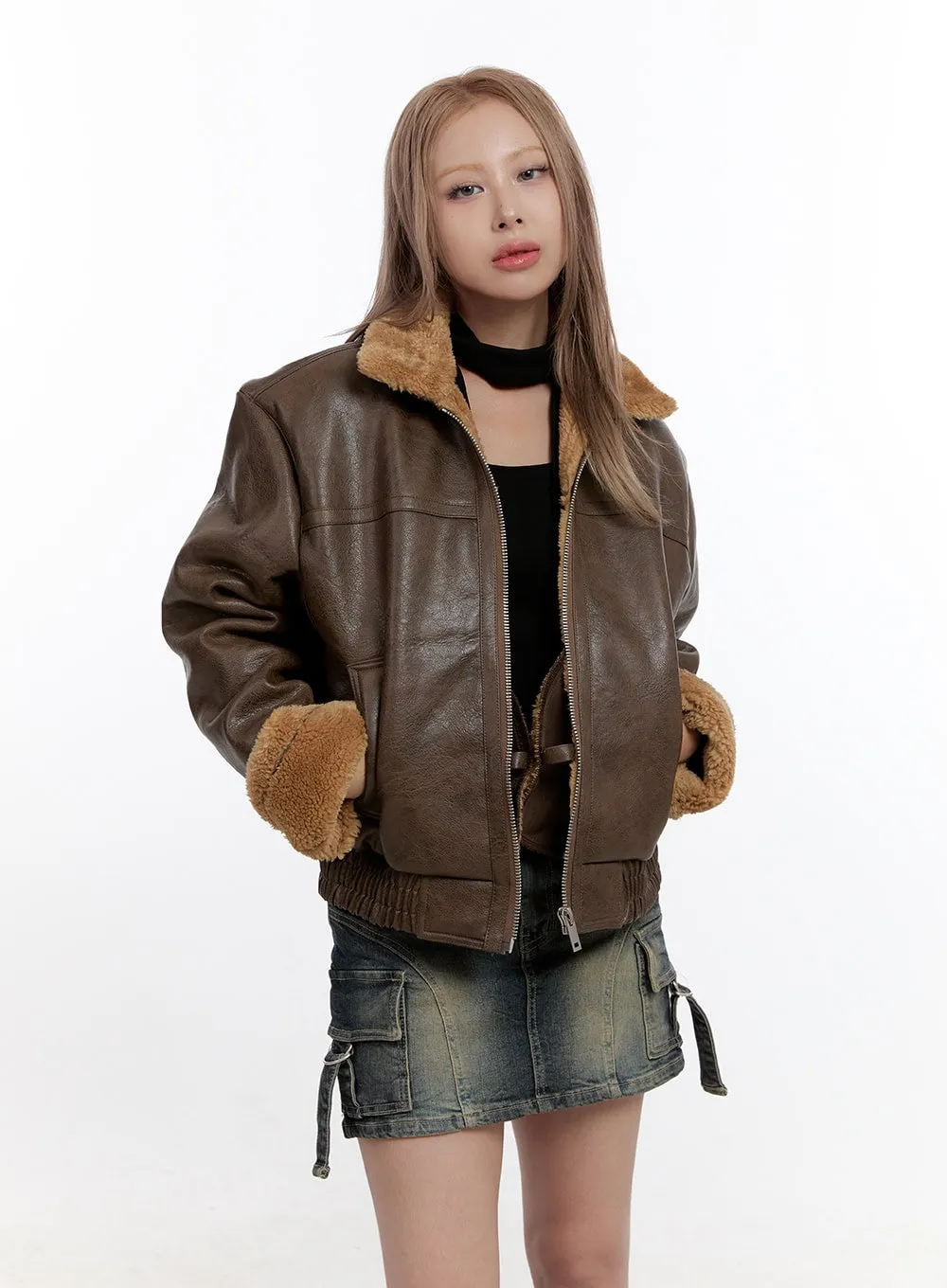 CozyChic Zip-Up Faux Fur Jacket CN425