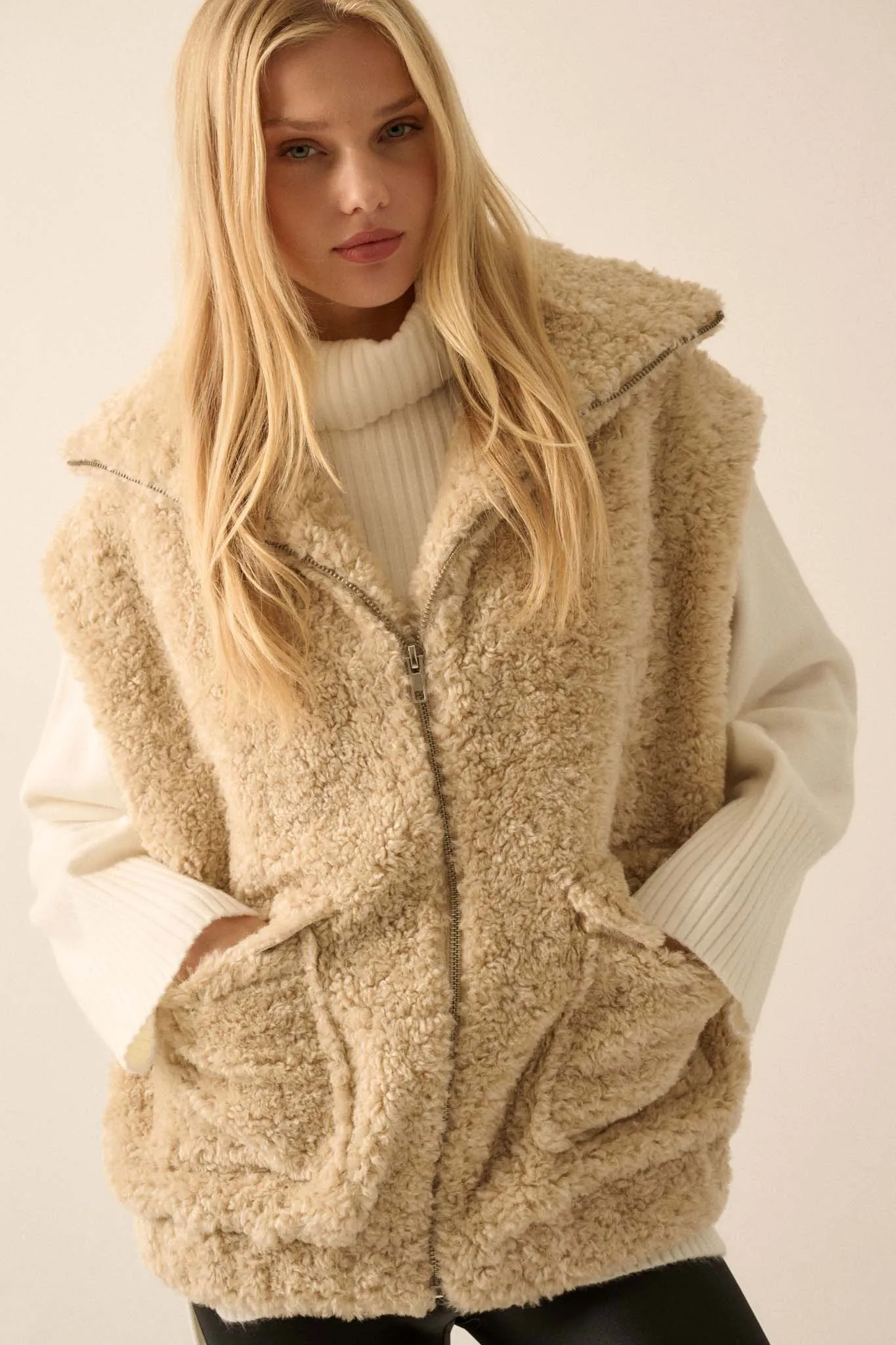 Creature Comforts Zip-Up Faux Fur Vest