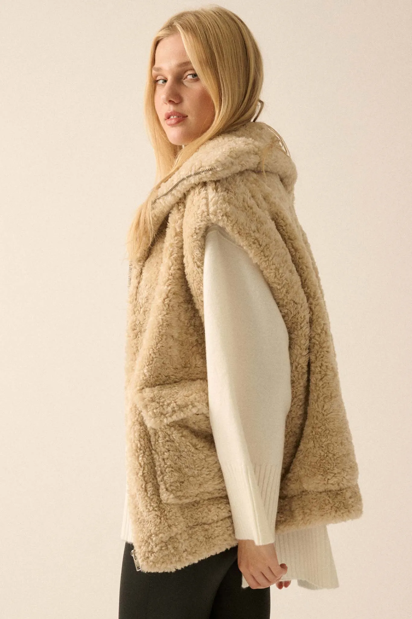 Creature Comforts Zip-Up Faux Fur Vest